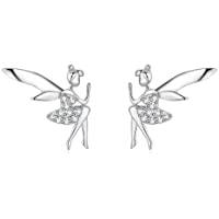 Los mejores  - Qings Pendientes de hadas elfos Alas de moda Plata de ley 925 Regalos sorpresa para mujeres y niñas